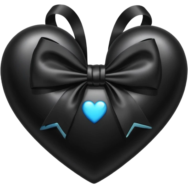 Black heart with black bow emoji