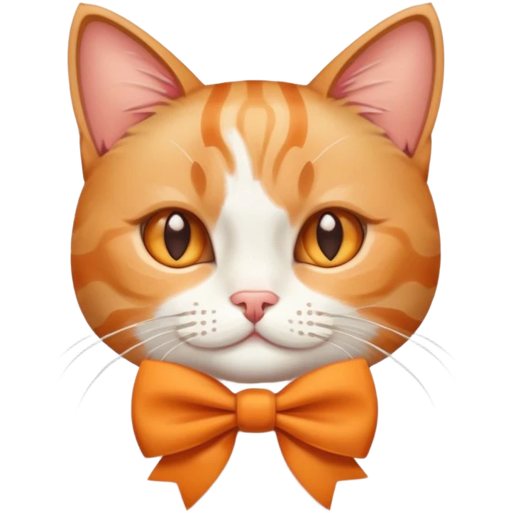 A cat wearing a bow emoji
