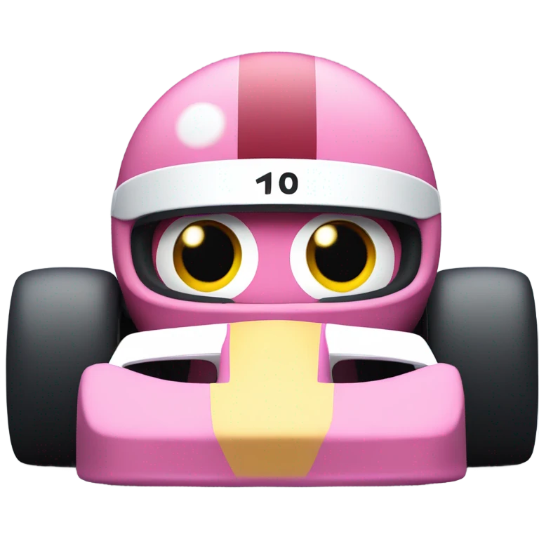 f1 racing car with Kirby eyes  emoji
