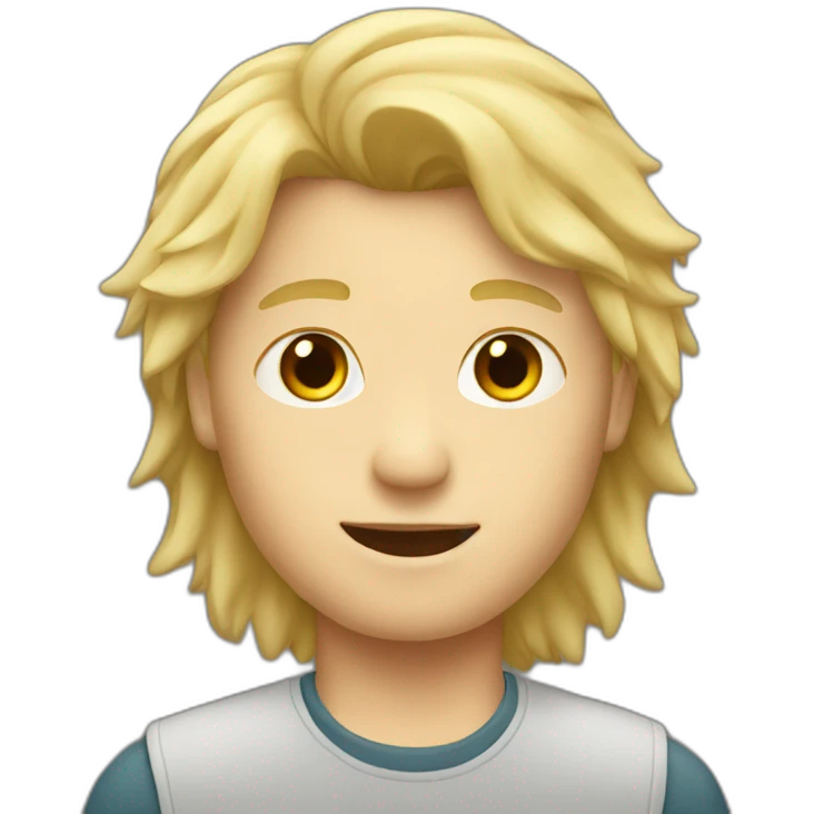 blonde boy with mullet emoji