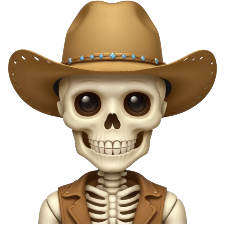 A skeleton wearing a cowboy hat emoji