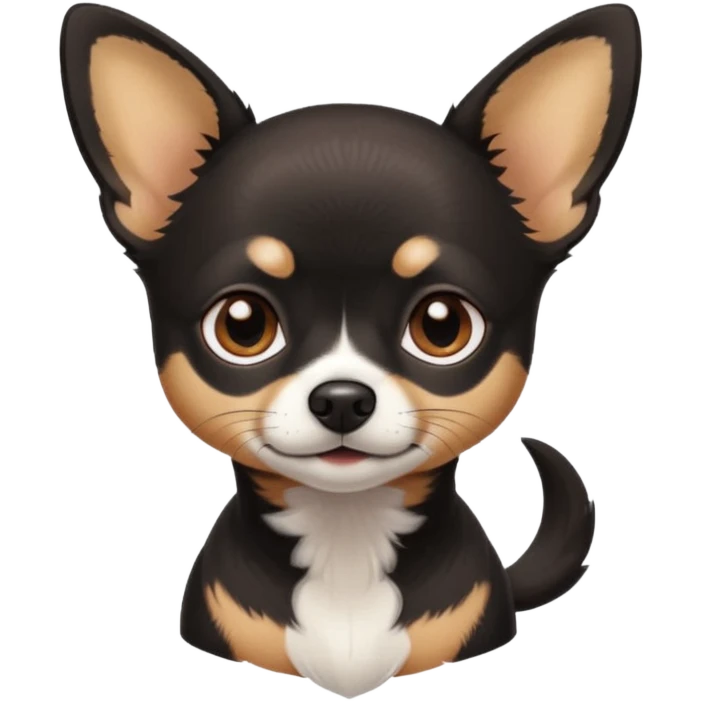 Very Dark black Chihuahua with white markings On the neck emoji