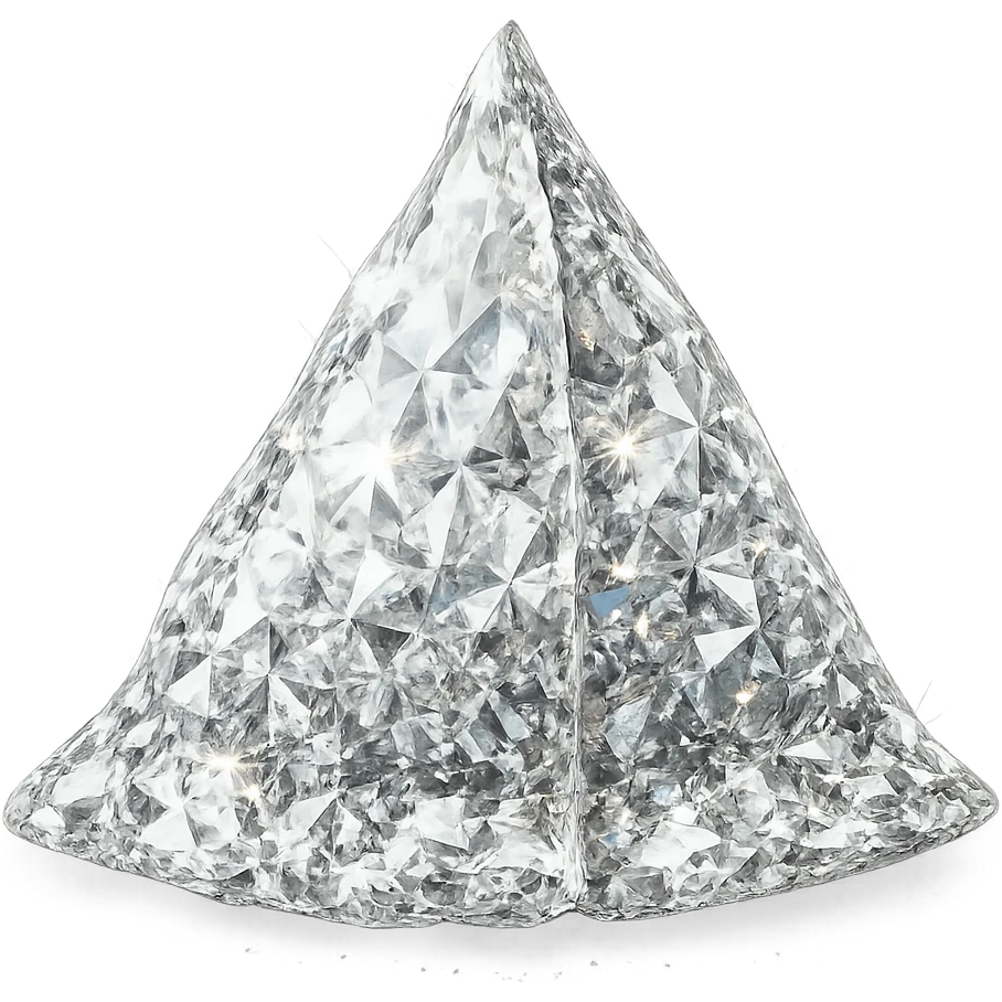 a samosa with a diamond texture, glittering, precious emoji