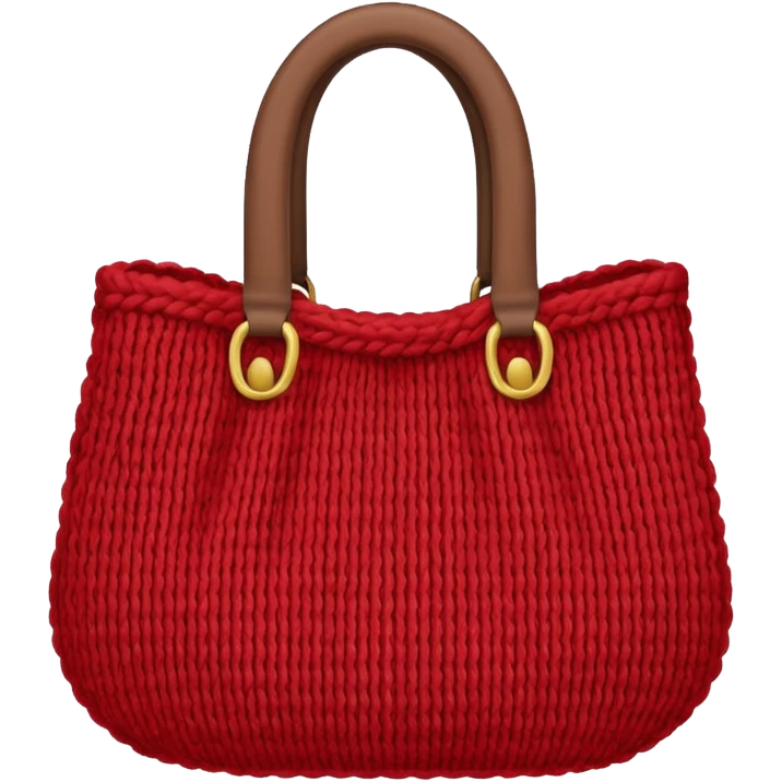 knitted bag red emoji