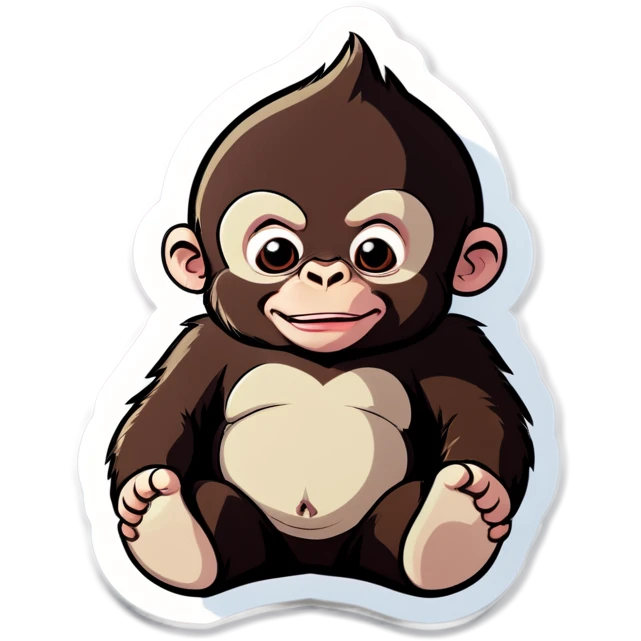 Adorable fat infant gorilla  emoji