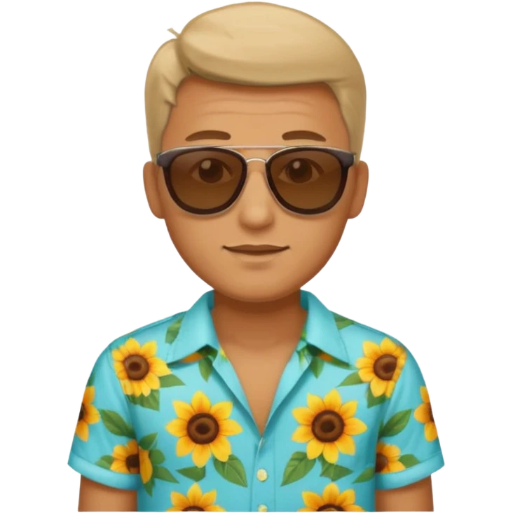 man with sunglasses and summer shirt emoji