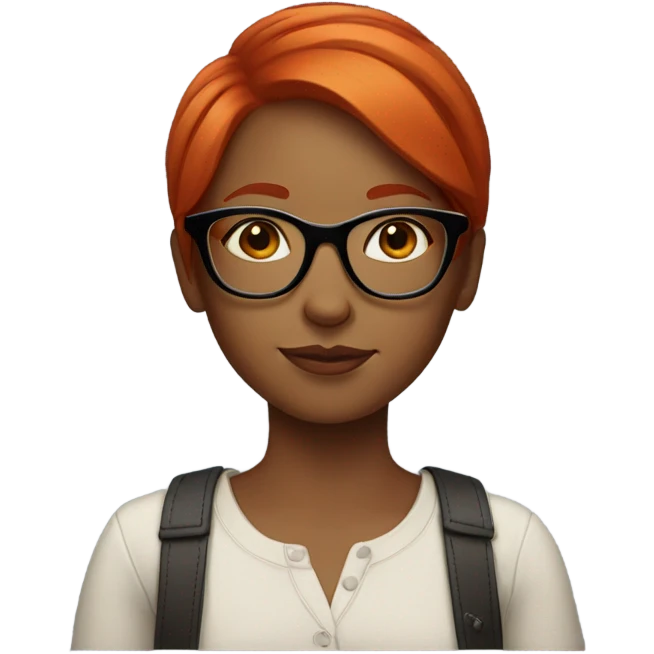 girl with short red hair and glasses emoji