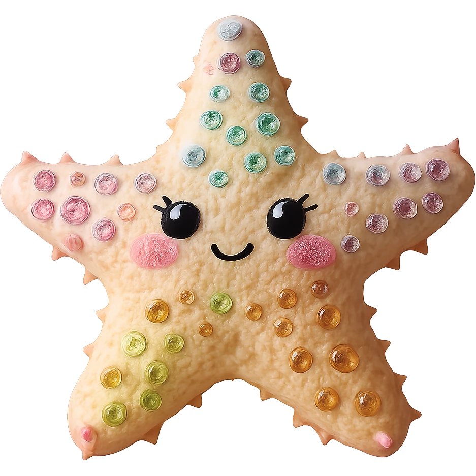 Remove the background, keep only the realistic rainbow pastel bedazzled sea star, photorealistic, preserve all details, transparent background. emoji