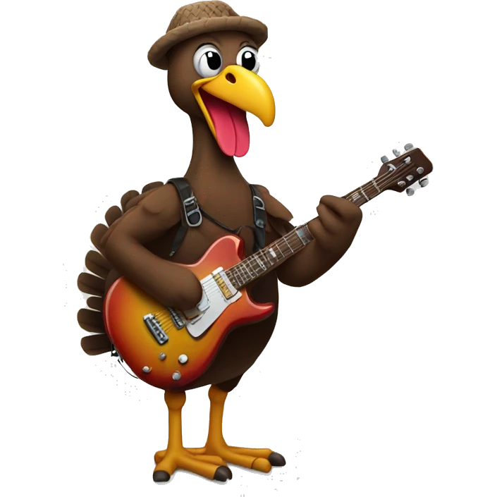 turkey playing electric guitar emoji