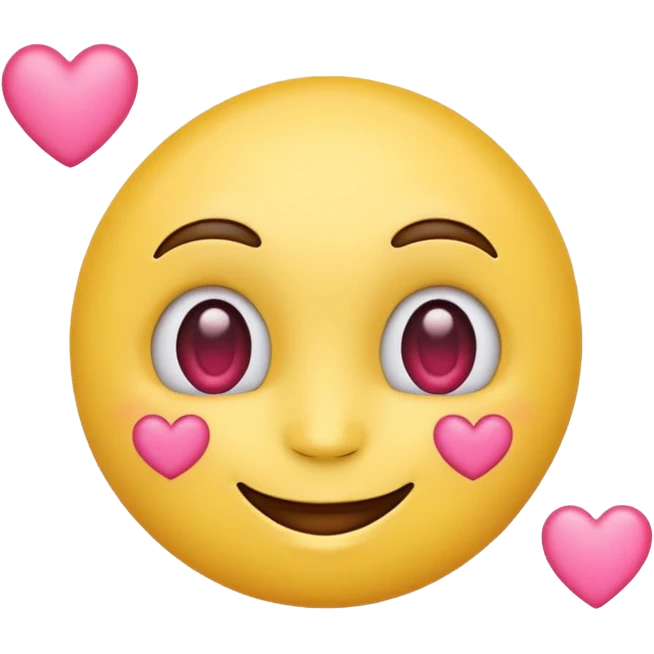 Emoji carita amarillo con ojos de corazones rosa  emoji