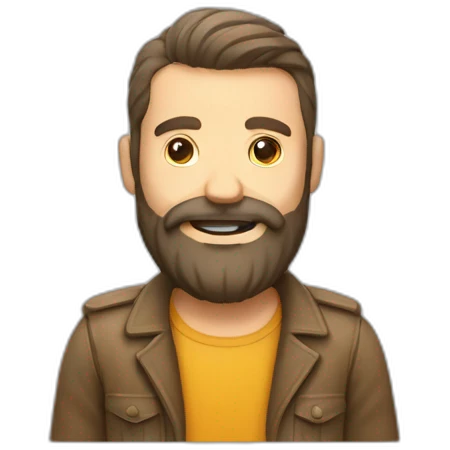 Un homme barbu qui boit une bière  emoji