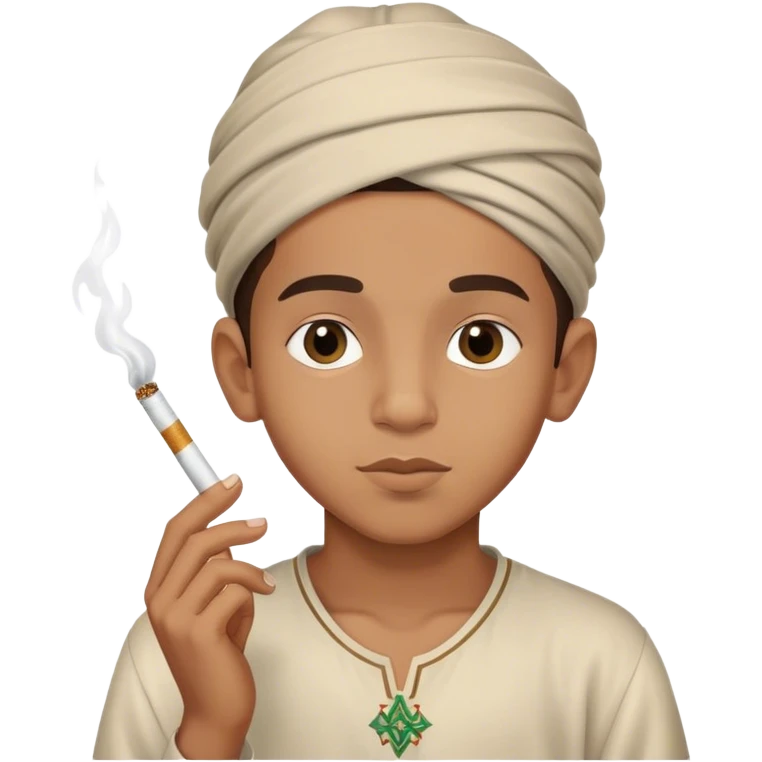 un chico marroqui con un cigarro emoji