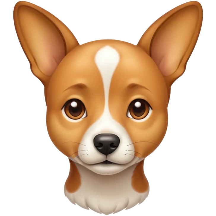 Vira lata caramelo claro pelo todo caramelo claro homogenous sem manchas , de orelha em pé e pelo curto liso  emoji