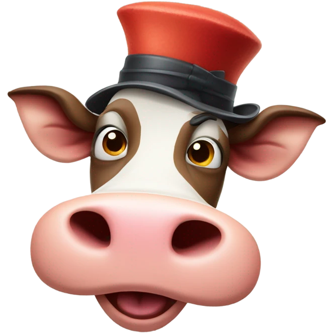 cow with funny ha emoji