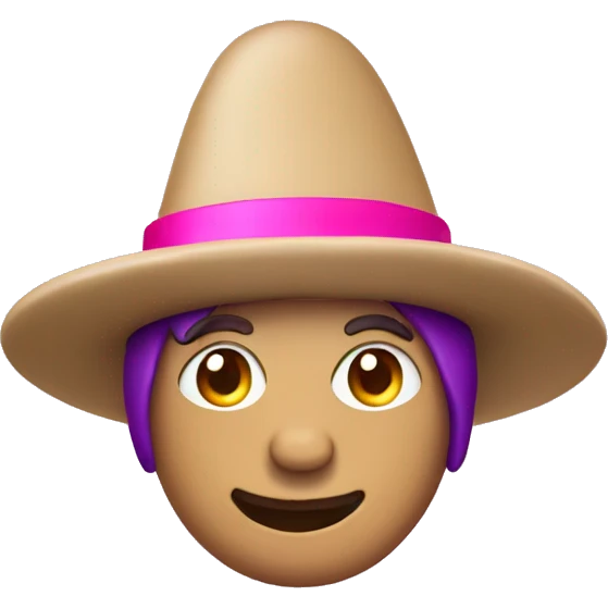 tan eggplant with a pink hat emoji