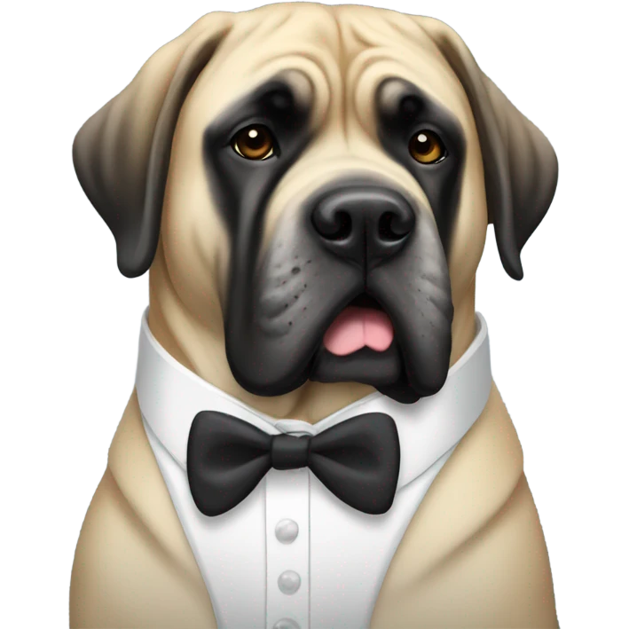 English Mastiff with tuxedo emoji