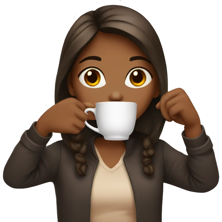 Girl drinking coffee emoji
