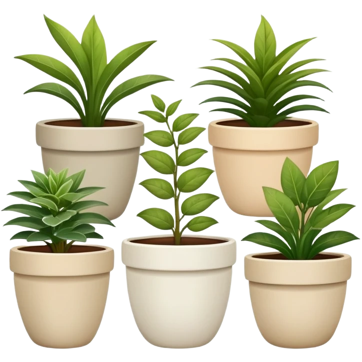 Serene plant pots  emoji