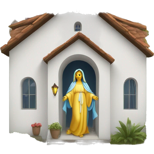 virgin mary arriving at a house emoji