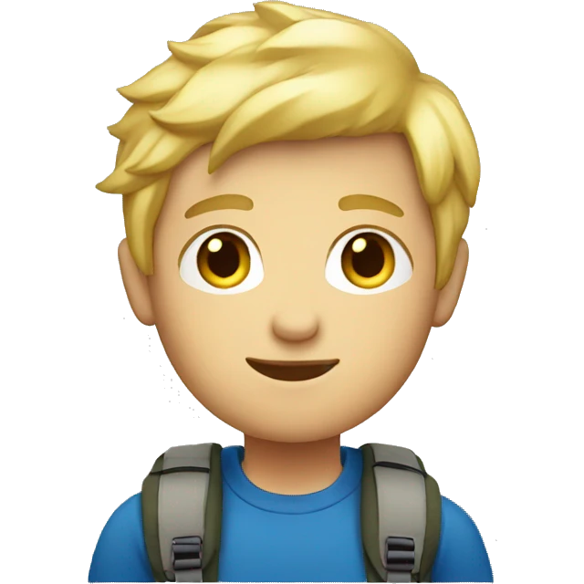 backpacking blonde boy  emoji