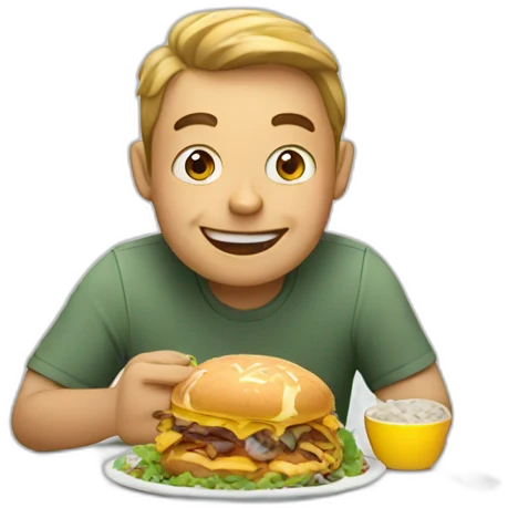 man enjoying meal emoji
