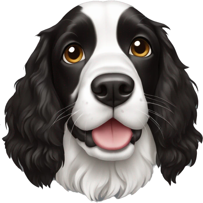 black and white springer spaniel emoji
