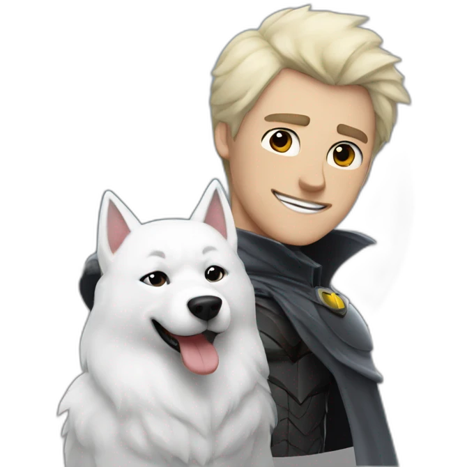 batman with a samoyed dog emoji