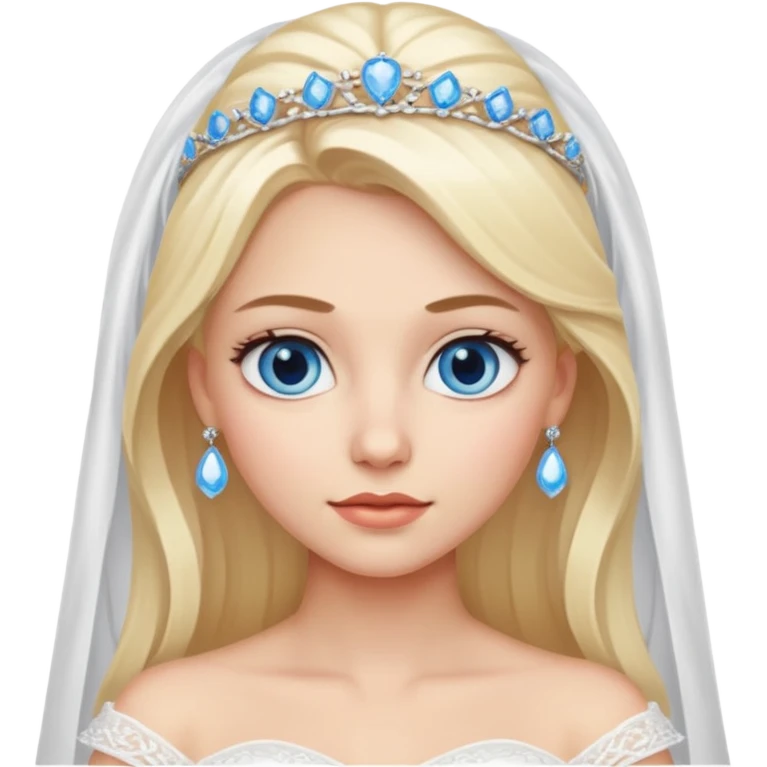 white blond bride with blue eyes emoji