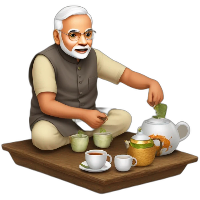 Narendra Modi as ordinary tea seller emoji