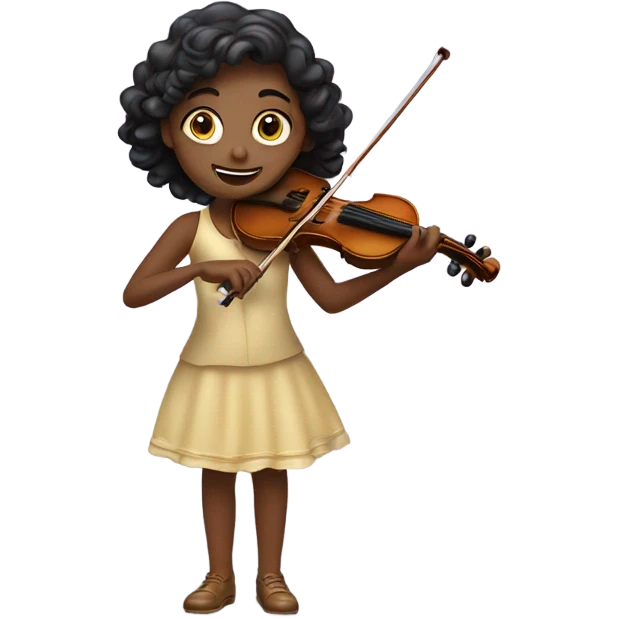 Girl playing violin majestically emoji