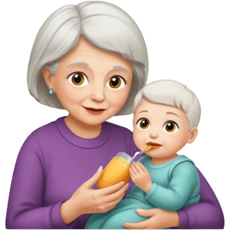 Grandmother feeding - 7 month granddaughter emoji