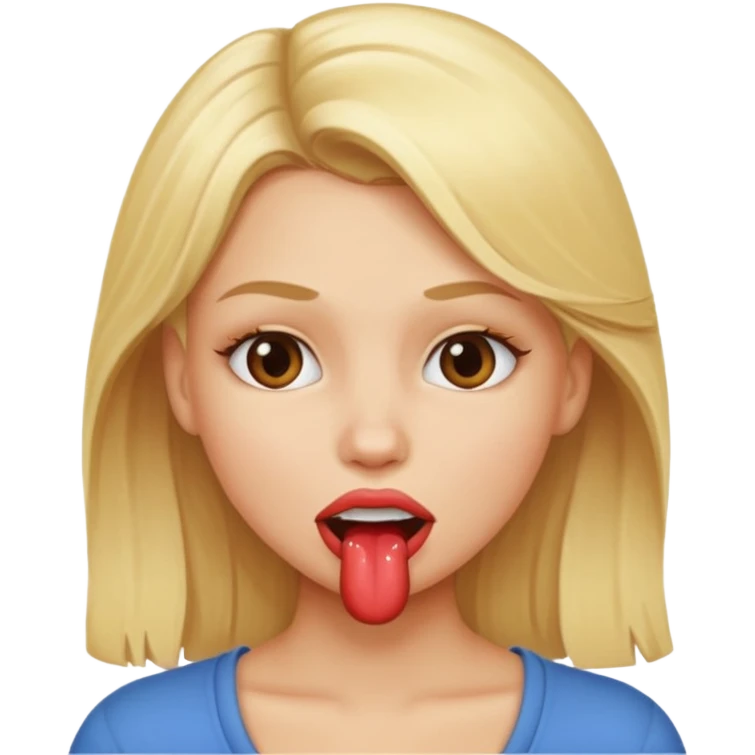 Blonde girl biting lips  emoji