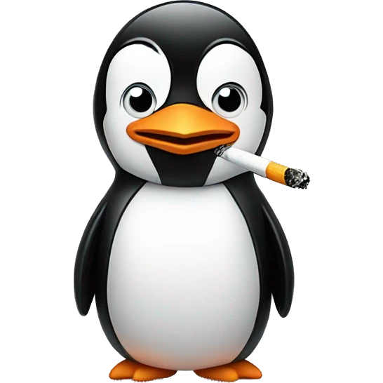 Penguin smoking emoji