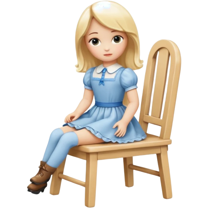 Blonde Doll Sitting On The Chair emoji