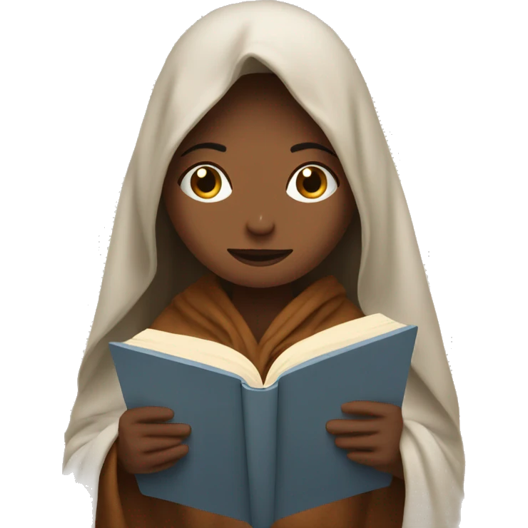 Girl reading a book under a blanket with coffee in her hands emoji