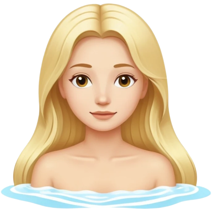 long hair Blonde girl getting spa massage emoji