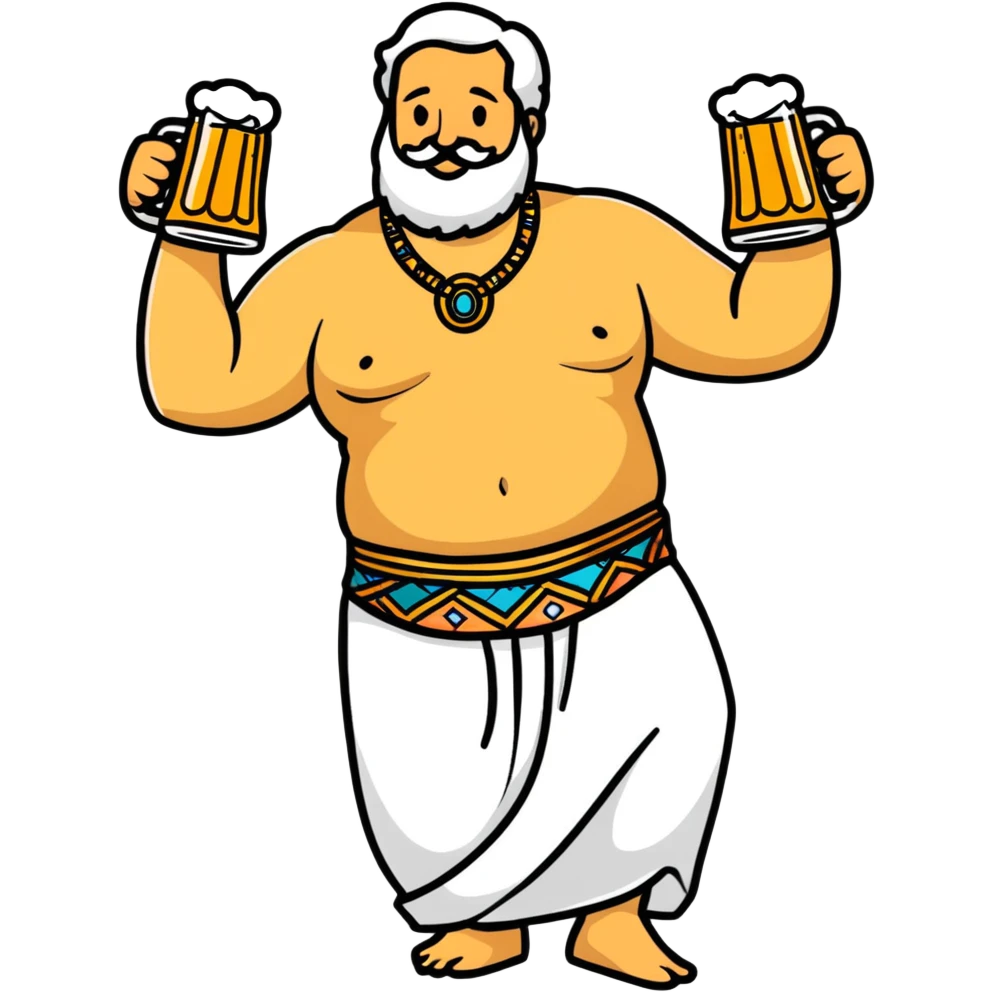 hot dad bod dancing, middle-aged man with slight beer belly dancing with confidence and energy emoji