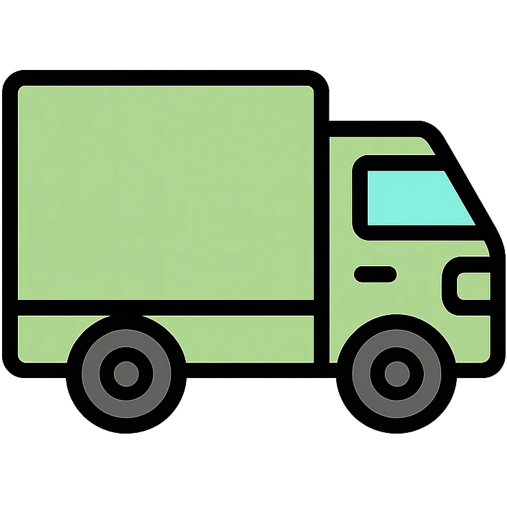 light green truck with black details, clean and simple icon style emoji
