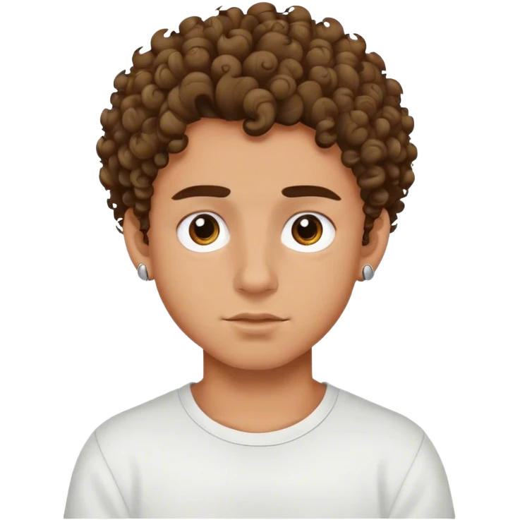 Volleyball player, boy curly hair with one eyebrow piercing emoji