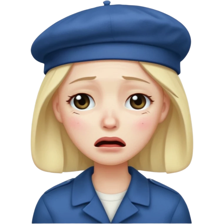 😭 with beret emoji