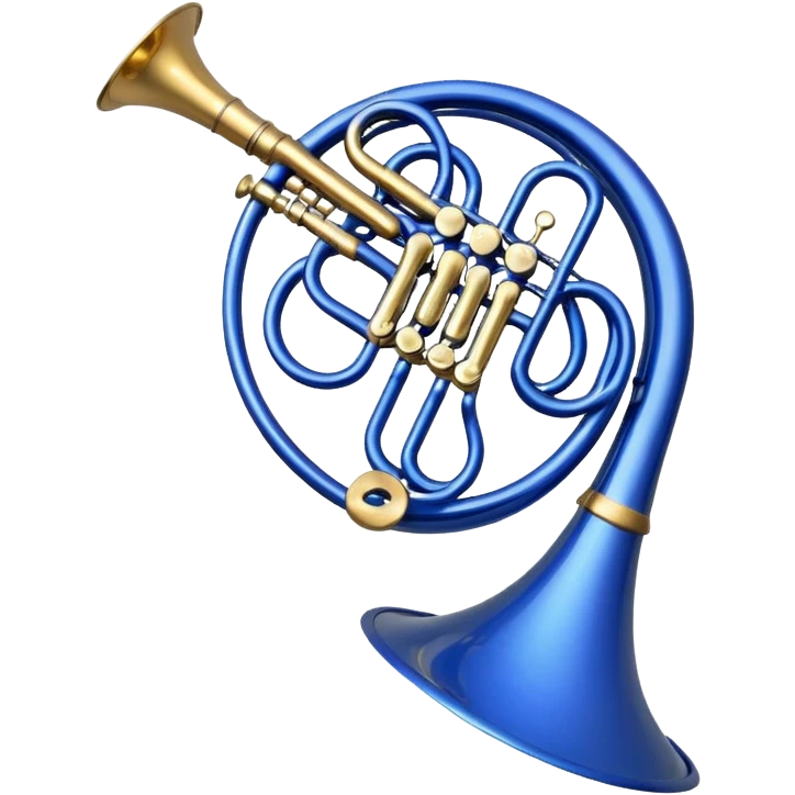 Blue french horn emoji