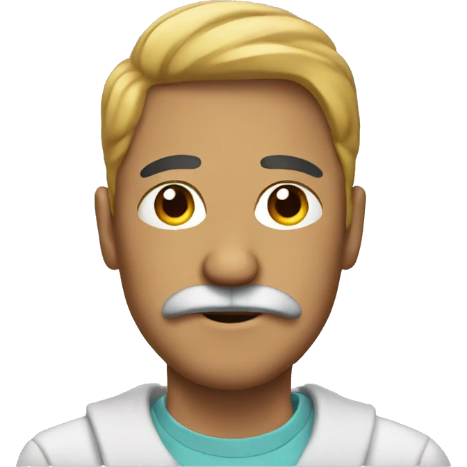 man with sweatshirt and moustache emoji