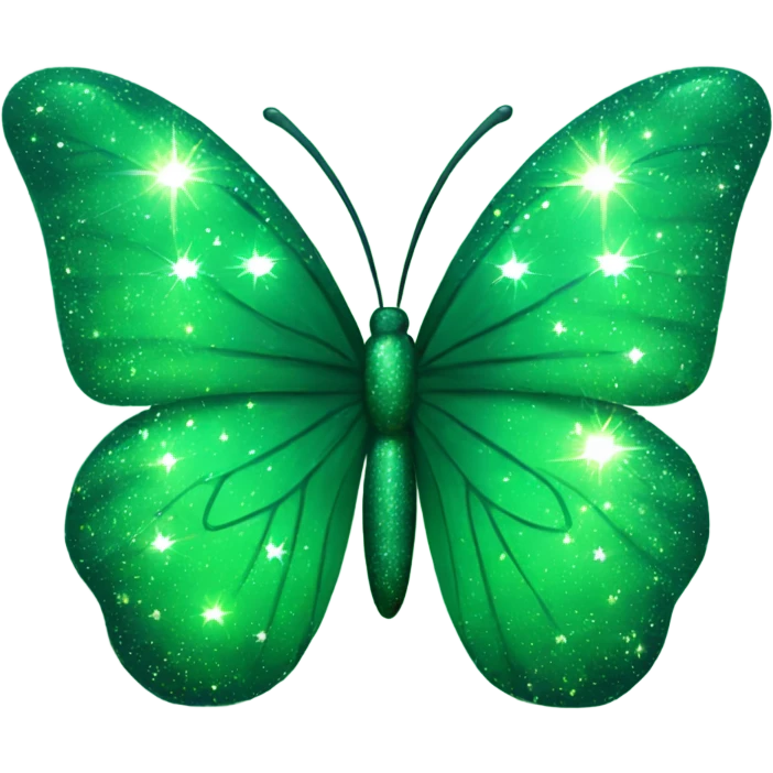 Green butterfly with sparkles  emoji