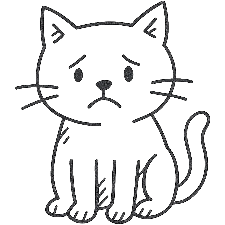 A cute sad red cat emoji