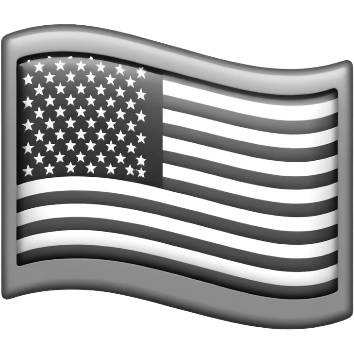 American flag emoji but in black and white emoji