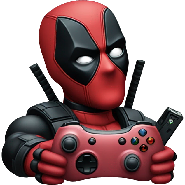 Deadpool holding xbox controller emoji