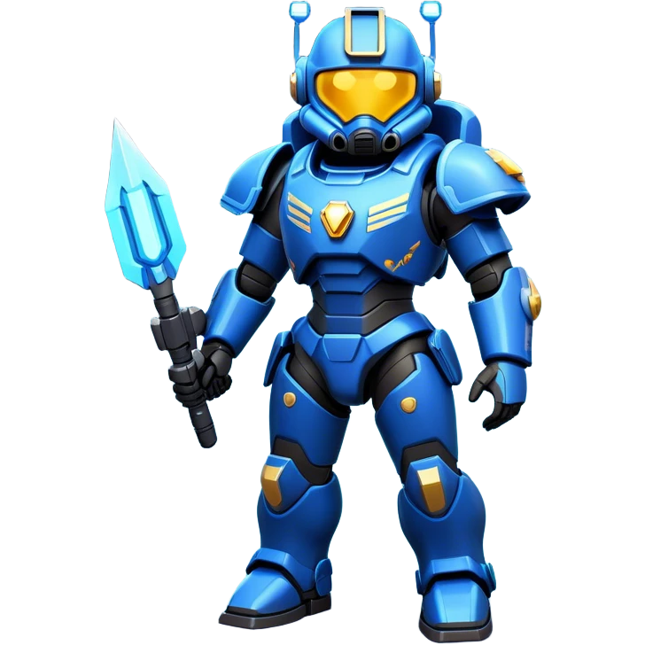 Clash of Clans aesthetic: Cinematic Playful Terran Marine Hero Emoji, rendered in a 3D vector-style similar to standard emojis with minimal shading and bold, simplified shapes. A compact, heroic isometric figure clad in futuristic power armor with signature energy accents, softly glowing with a cosmic battle charm. Simplified yet unmistakably iconic, highly detailed and consistent, glowing with a soft radiant shine and high gloss. Stylized with a touch of interstellar valor and a soft glowing outline, capturing the essence of an elite space warrior with a friendly, playful manner! emoji