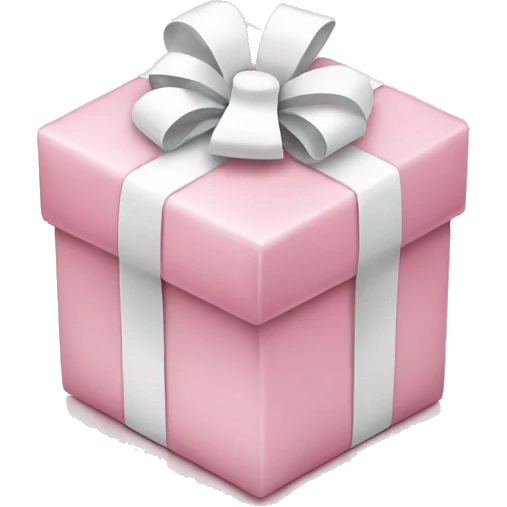 Light pink Christmas gifts under a white Christmas tree  emoji