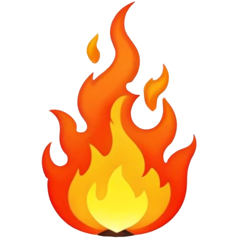 Fire outline neon emoji