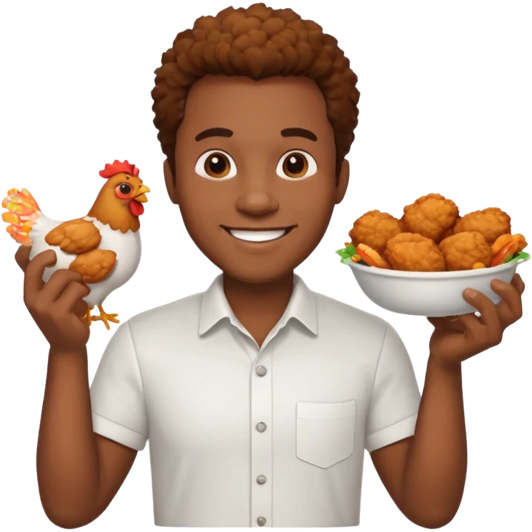 black guy eating kfc emoji